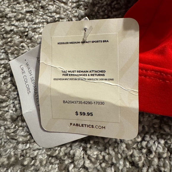 Fabletics Red Racerback Sports Bra - Picture 4 of 4